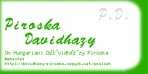 piroska davidhazy business card